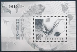 1998 Földrészek állatai (II.) feketenyomat blokk fekete sorszámmal (30.000)