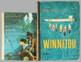 2 db ifjúsági regény: Karl May: Winnetou. Ford.: Szinnai Tivadar. Würtz Ádám rajzaival. Bp., 1966, M...