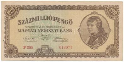 1946. 100.000.000P "P 089 018071" sorszámmal T:F
Adamo P27