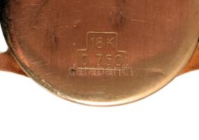 Ahovar 18K arany (Au) tokos női karóra kézi felhúzós szerkezettel. d: 23 mm Működik, plexi sérült