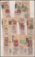 1909-1911 11 db csomagszállító szelvény, szép / olvasható bélyegzésekkel