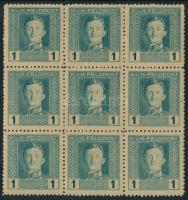 K.u.K. Feldpost 1917 Forgalmi 1H a ritka 11 1/2 fogazással 9-es tömbben, szép állapotban! (55.800)