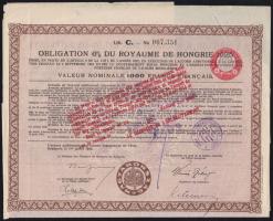 1925 1000Fr államkötvény szelvényekkel T: 2/3