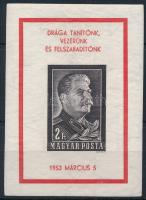 1953 Sztálin-gyász vágott blokk (60.000)