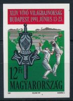 1991 Vívó VB vágott bélyeg