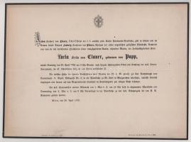 1872 Bécs, Lucia Freiin von Clauer (szül. Papp), Anton Freiherr von Clauer, a Ferdinánd Császár Vasú...