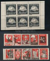 1920 Igazság ez? Soha! irredenta levélzáró kisív + 1938 Revíziós nagygyűlés 2 x 5-ös csík