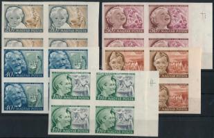 1950 Gyermek (I.) vágott sor ívszéli 4-es tömbökben (60.000)