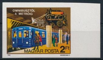 1982 Omnibusztól a metróig vágott ívszéli bélyeg