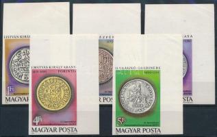 1979 Középkori magyar pénzek ívsarki vágott sor (5Ft ívszélen saroktörés / folded corner)