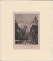 cca 1850 Ludwig Rohbock (1820-1883) - J(ohann) Poppel (1807-1882): A tordai hasadék. Bergspalte bei ...