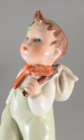 Macskalány porcelán, kézzel festett, jelzés nélkül, apró mázhibával15 cm