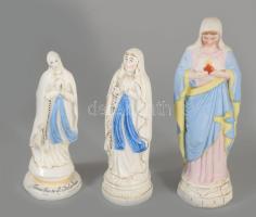 ca 1910 3 db Szűz Mária kegyszobor. 16-21 cm