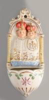 Szenteltvíztartó porcelán. Kézzel festett, hibátlan 16 cm