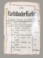 1898 Karsbader Kurliste porcelán tálka. 15x10 cm