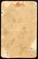cca 1870 Hármas portré, vizitkártya Letzter junior kassai műterméből, hátoldala sérült, 10,5x6,5 cm