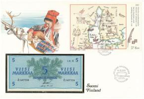 Finnország 1963. 5M felbélyegzett borítékban, bélyegzéssel T:UNC
Finland 1963. 5 Markkaa in envelop...