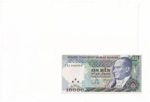 Törökország 1970. 10.000L felbélyegzett borítékban, bélyegzéssel T:UNC
Turkey 1970. 10.000 Lira in ...