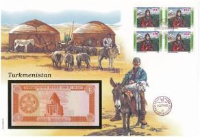 Türkmenisztán 1993. 1M felbélyegzett borítékban, bélyegzéssel T:UNC
Turkmenistan 1993. 1 Manat in e...