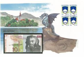 Szlovénia 1992. 10T felbélyegzett borítékban, bélyegzéssel T:UNC
Slovenia 1992. 10 Tolarjev in enve...