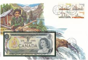 Kanada 1973. 1$ felbélyegzett borítékban, bélyegzéssel T:UNC
Canada 1973. 1 Dollar in envelope with...