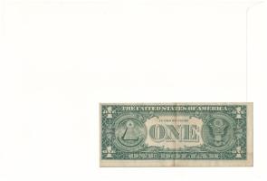 Amerikai Egyesült Államok 1995. 1$ bankjegy felbélyegzett borítékban, bélyegzéssel T:F
USA 1995. 1 ...