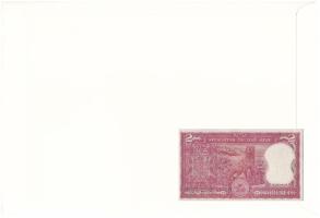 India DN 2R felbélyegzett borítékban, bélyegzéssel, német nyelvű leírással T:UNC
India ND 2 Rupees ...