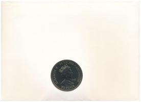 Szent Ilona 1986. 50p Cu-Ni "Napoleon halálának 165. évfordulója" francia bélyeggel felbél...