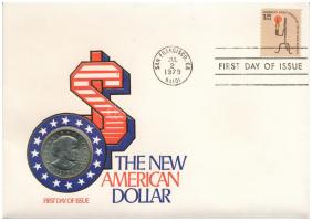 Amerikai Egyesült Államok 1979P 1D Cu-Ni "Susan B. Anthony" boríték első napi bélyeggel és...
