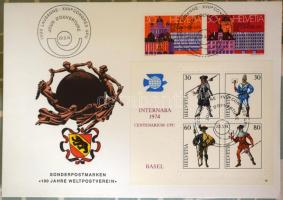 1974 100 éves az UPU és az évfordulós ünnepségek Svájcban: hatalmas speciál gyűjtemény maradvány ben...