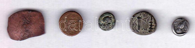Görög és más ókori pénzek, hamisítványok(?) (5x) T:vegyes