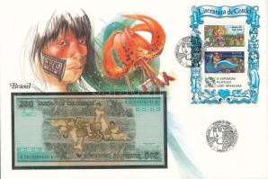 Brazília 1984(DN) 200C felbélyegzett borítékban, bélyegzéssel T:UNC
Brasil 1984(ND) 200 Cruzeiros i...