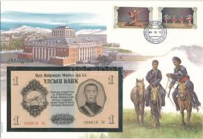 Mongólia 1955. 1T felbélyegzett borítékban, bélyegzéssel T:UNC
Mongolia 1955. 1 Tugrik in envelope ...