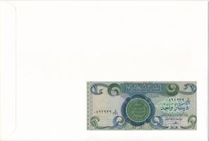 Irak DN(1980) 1D felbélyegzett borítékban, bélyegzéssel T:UNC
Iraq ND(1980) 1 Dinar in envelope wit...