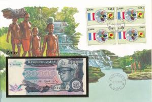 Zaire 1991. 20.000Z felbélyegzett borítékban, bélyegzéssel T:UNC
Zaire 1991. 20.000 Zaires in envel...