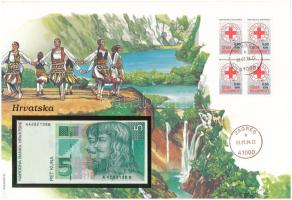 Horvátország 1993. 5K felbélyegzett borítékban, bélyegzéssel T:UNC
Croatia 1993. 5 Kuna in envelope...