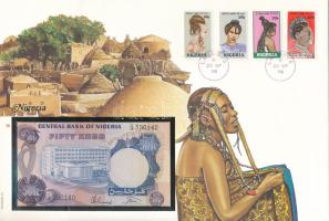 Nigéria 1973-1978(DN) 50K felbélyegzett borítékban, bélyegzéssel T:UNC
Nigeria 1973-1978(ND) 50 Kob...