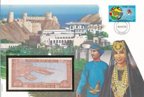 Omán 1992. 100B felbélyegzett borítékban, bélyegzéssel T:UNC
Oman 1992. 100 Baisa in envelope with ...