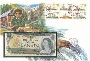 Kanada 1973. 1$ felbélyegzett borítékban, bélyegzéssel T:UNC
Canada 1973. 1 Dollar in envelope with...