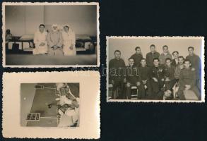 cca 1943 Hadikórházakban készült felvételek, 3 db fotó, az egyik a hátoldalon pecséttel jelzett (&qu...