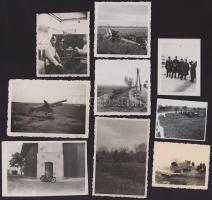 cca 1939-1944 M. Kir. Honvédség, 9 db katonai fotó, a képeken légvédelmi gépágyú, Schwarzlose 1907/3...