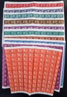 1948 Feltalálók - felfedezők hajtott teljes ívsor, 30f postatiszta (pecsételt 100.000)