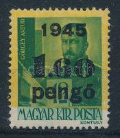 1945 Kisegítő 1,60P/12f alul hiányos alapnyomattal