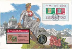 Svájc 1992. 2Fr Cu-Ni "75 éves a svájci légiposta" felbélyegzett borítékban, bélyegzéssel ...