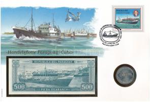 Kuba 1984. 1P + Paraguay 1990(DN) 500G felbélyegzett bankjegyes és érmés boríték bélyegzéssel, német...