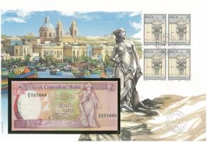 Málta 1994. 2L felbélyegzett borítékban, bélyegzéssel T:UNC
Malta 1994. 2 Liri in envelope with sta...