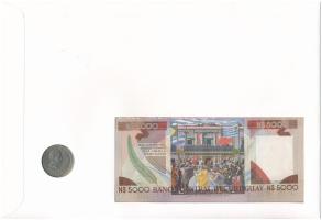 Uruguay 1960. 1P + 1983-1987(DN) 5000P felbélyegzett bankjegyes és érmés boríték bélyegzéssel T:UNC
...