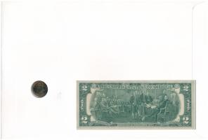 Amerikai Egyesült Államok "Thomas Jefferson" érmés és bankjegyes felbélyegzett boríték, bé...