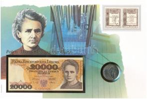 Lengyelország 1967. 10Zl "Marie Curie" + 1989. 20.000Zl "Marie Curie" felbélyegz...