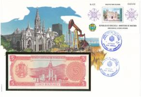 Venezuela 1989. 5B felbélyegzett borítékban, bélyegzéssel T:UNC
Venezuela 1989. 5 Bolívares in enve...